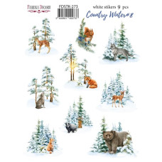 Набор наклеек (стикеров) 9шт Country winter #273, Фабрика Декора