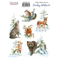 Набір наклейок (стікерів) 6шт Country winter #274, Фабрика Декору