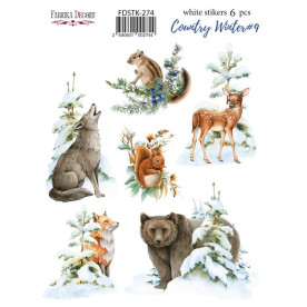 Набор наклеек (стикеров) 6шт Country winter #274, Фабрика Декора