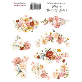 Набір наклейок (стікерів) 8шт Where beauty lives #275, Фабрика Декору