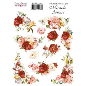 Набір наклейок (стікерів) 11шт Miracle flowers #280, Фабрика Декору