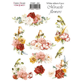 Набор наклеек (стикеров) 9шт Miracle flowers #281, Фабрика Декора