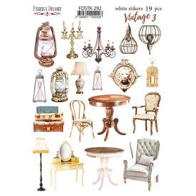 Набор наклеек (стикеров) 19шт Vintage #292, Фабрика Декора