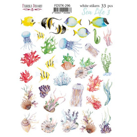 Набор наклеек (стикеров)  Sea life #296, Фабрика Декора