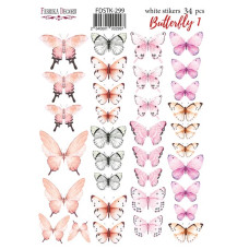 Набір наклейок (стікерів) 34 шт Butterfly #299, Фабрика Декору