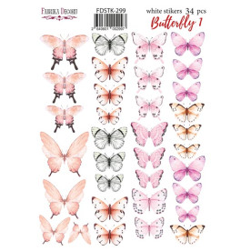 Набір наклейок (стікерів) 34 шт Butterfly #299, Фабрика Декору