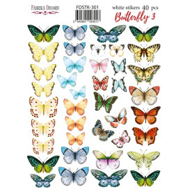 Набір наклейок (стікерів) 40шт Butterfly #301, Фабрика Декору