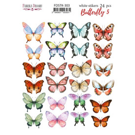 Набір наклейок (стікерів) 24шт Butterfly #303, Фабрика Декору