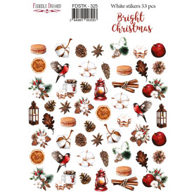 Набір наклейок (стікерів) 53шт Bright Christmas #325, Фабрика Декору