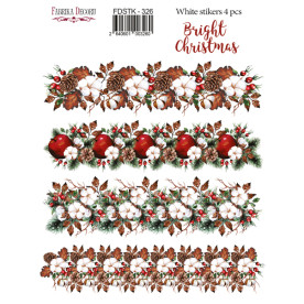 Набор наклеек (стикеров) 4шт Bright Christmas #326, Фабрика Декора