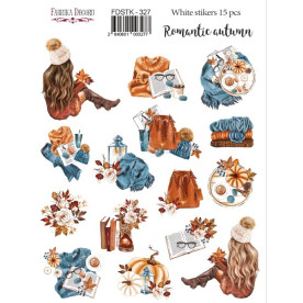 Набір наклейок (стікерів) 15шт Romantic autumn #327, Фабрика Декору