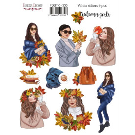 Набір наклейок (стікерів) 9шт Romantic autumn #330, Фабрика Декору