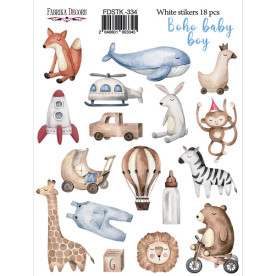 Набір наклейок (стікерів) 18шт Boho Baby Boy #334, Фабрика Декору