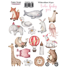 Набір наклейок (стікерів) 18шт Boho Baby Girl #335, Фабрика Декору