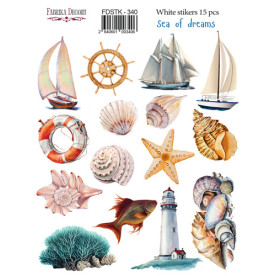 Набір наклейок (стікерів) 15 шт Sea of dreams #340, Фабрика Декору