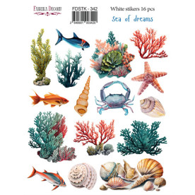 Набор наклеек (стикеров) 16 шт Sea of dreams #342, Фабрика Декора