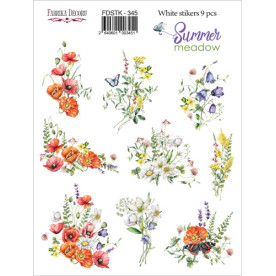 Набор наклеек (стикеров) 9 шт Summer meadow #345, Фабрика Декора