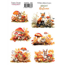 Набір наклейок (стікерів) 6 шт Bright Autumn #368, Фабрика Декору