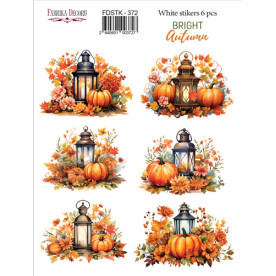 Набор наклеек (стикеров) 6 шт bright autumn #372, Фабрика Декору