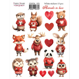 Набор наклеек (стикеров)  Animals in love, #375, Фабрика Декору