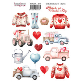 Набор наклеек (стикеров)  Attributes for st.Valentine's day, #377, Фабрика Декору