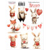Набір наклейок (стікерів)  Cute animals with hearts 1, #378, Фабрика Декору