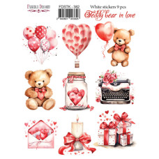 Набор наклеек (стикеров)  Teddy bear in love, #382, Фабрика Декору