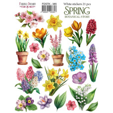 Набір наклейок (стікерів) 21шт Spring Botanical story #385, Фабрика Декору