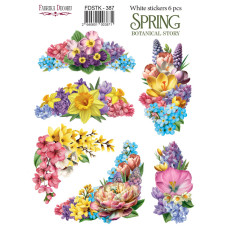 Набір наклейок (стікерів) 6 шт Spring Botanical story #387, Фабрика Декору