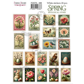 Набор наклеек (стикеров) 20 шт Spring Botanical story #388, Фабрика Декору