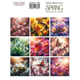 Набір наклейок (стікерів) 9 шт Spring Botanical story #389, Фабрика Декору