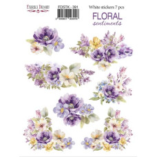Набір наклейок (стікерів) 7 шт Floral sentiments #391, Фабрика Декору