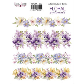 Набор наклеек (стикеров) 4 шт Floral sentiments #392, Фабрика Декору