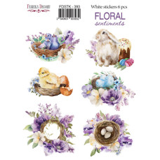 Набір наклейок (стікерів) 6 шт Floral sentiments #393, Фабрика Декору