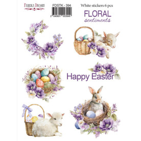 Набір наклейок (стікерів) 6 шт Floral sentiments #394, Фабрика Декору