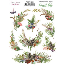 Набір наклейок (стікерів) 9шт Forest life #252, Фабрика Декору