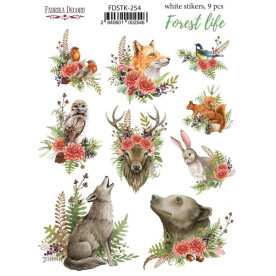 Набір наклейок (стікерів) 9шт Forest life #254, Фабрика Декору