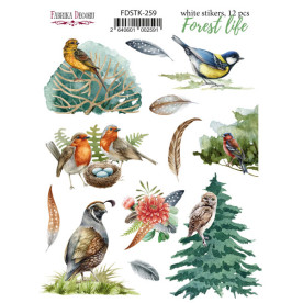 Набор наклеек (стикеров) 12шт Forest life #259, Фабрика Декора