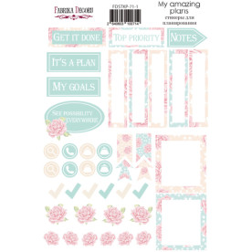 Набор наклеек для планеров #71 EN, розовый , Фабрика Декора