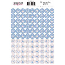 Набор наклеек для планеров #83, голубой , Фабрика Декора