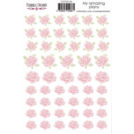 Набір наклейок для планерів # 86, Квіти, рожевий, Фабрика Декору