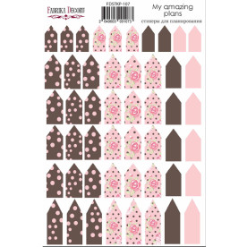 Набор наклеек для планеров #107, розовый , Фабрика Декора