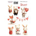 Набір наклейок для планерівCute Animals with Hearts, #204, Фабрика Декору