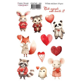 Набор наклеек для планеров Cute Animals with Hearts 2, FDSTKP-205, Фабрика Декору