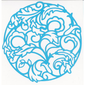 Маска 14x14см Орнамент флора в круге #048, Фабрика Декора