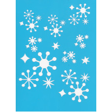 Трафарет многоразовый, Снежинки 1 #066, 15x20 см, Фабрика Декора