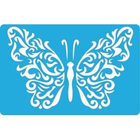 Трафарет багаторазовий 11x15см Метелик завитки 1 # 096, Фабрика Декору