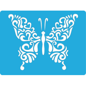 Трафарет многоразовый 11x15см Бабочка завитки 2 #097, Фабрика Декора