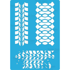 Трафарет многоразовый 15x20см Следы шин 1 #100, Фабрика Декора