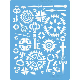 Трафарет багаторазовий 15x20см Стимпанк # 188, Фабрика Декору